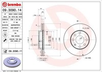 2X Brembo Bremsscheibe 09.3090.11 FüR Chevrolet Daewoo