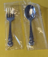 Vtg Strawberry Shortcake Oneida Flatware 4 1/4" Baby Spoon Baby Fork 1982 NOS