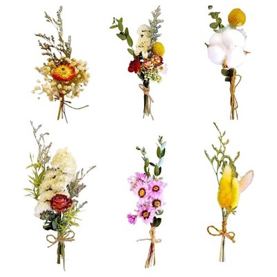 Mini Trockenblumenstrauß 6 Bündel Each 13-15cm Handgefertigt Heim Hochzeits D...