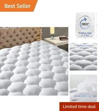 Fluffy Quilted Full Mattress Protector - Soft, Breathable, Machine Washable