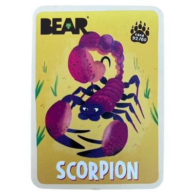 BEAR Fruit Roll Amazing Animal Collective  Card # 52/60 SCORPION
