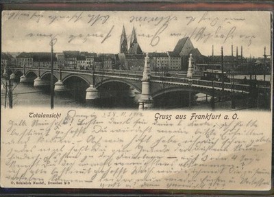 Frankfurt or Oder Bridge with City Panorama