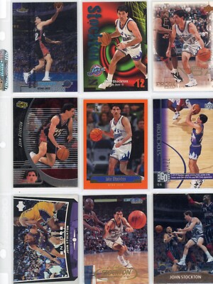 John Stockton, Utah Jazz, HOF, Ungraded, 9 Cards, Free Ship, Gonzaga, Assist Ld