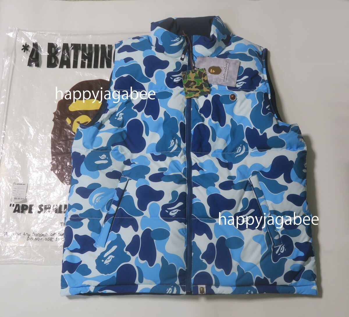 A BATHING APE Men's ABC CAMO REVERSIBLE DOWN VEST JACKET A BATHING APE Men's ABC CAMO REVERSIBLE DOWN VEST JACKET