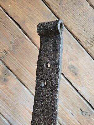 Buy 19c Antique Hand Wrought Forged Iron Barn Door Strap Hinges 29 1/4