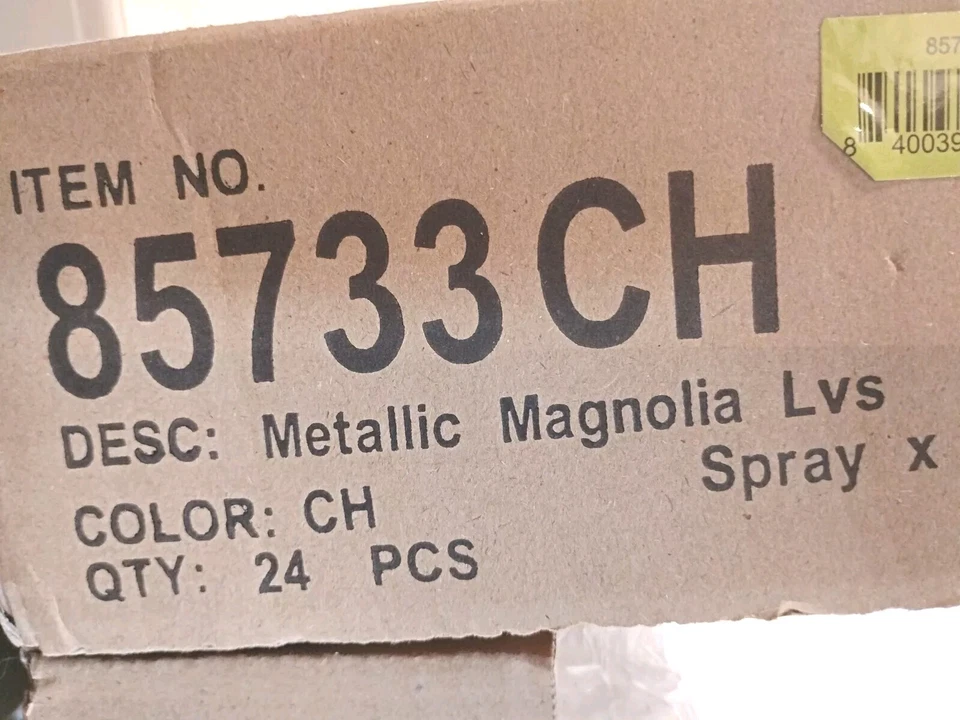 Artificial Silver Leaf Magnolia Christmas Wreath Decor Fall Crafting Lot 24 New - Image 3 of 4