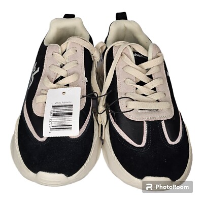Roccobarocco Womens Shoes Black & Cream Sneakers Active Casual Walking Sz 8 NWT 