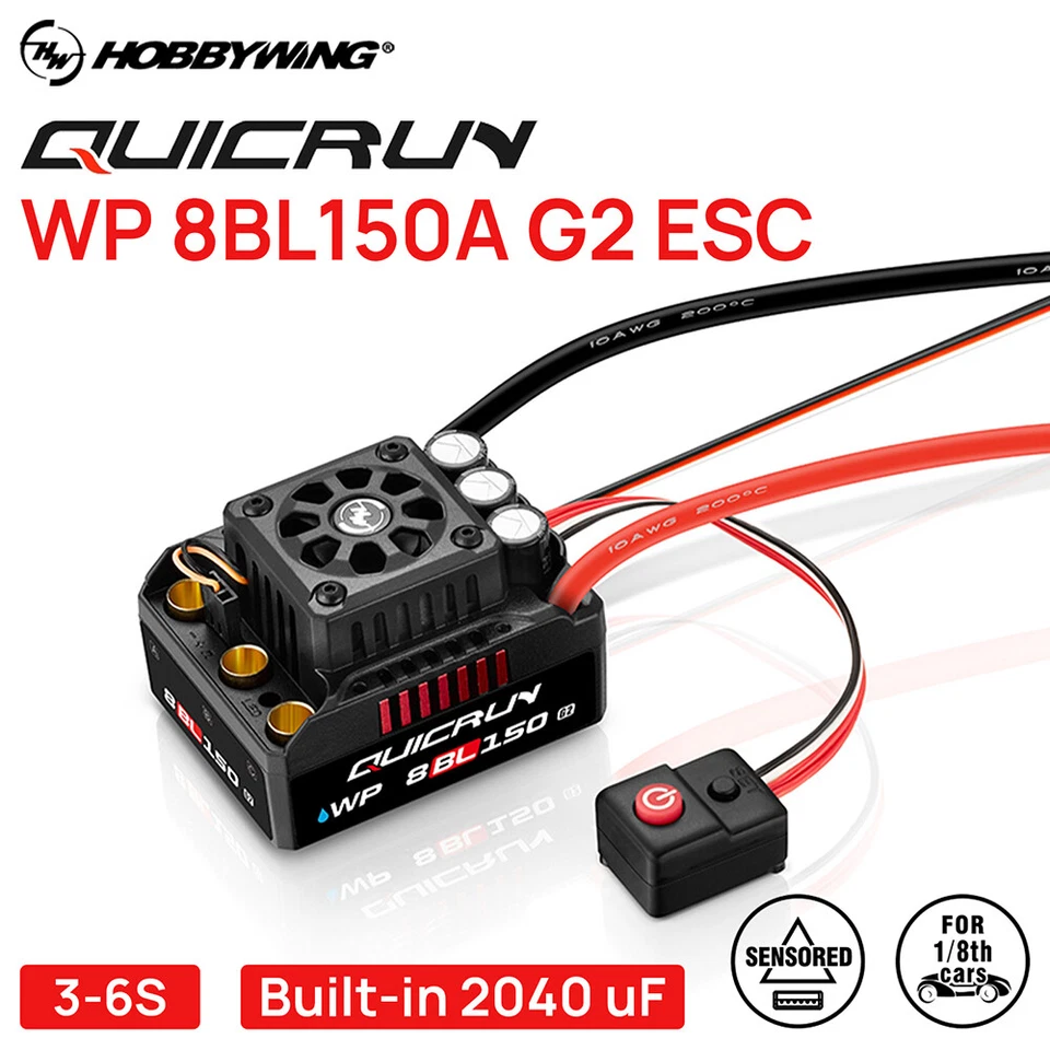 Hobbywing Quicrun 8BL150 Brushless 150A G2 ESC Sensorless For 1/8 Monster Truck - Image 4 of 4