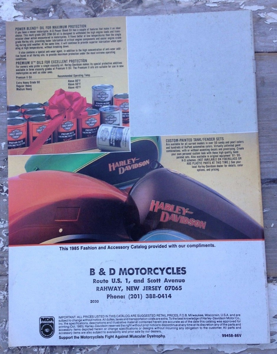 Vintage 1985 Harley-Davidson Fashion Accessories Catalog Magazine