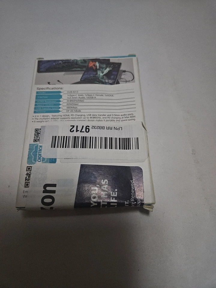 Choetech USB Type C 4 in 1 Hub 4K 60HZ HUB-M13 USB-C To HDMI Multiport Adapter - Image 2 of 2