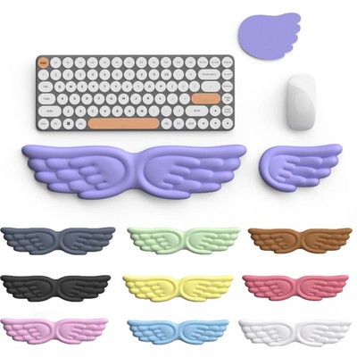 Non-Skid Mouse Pad Angel Wing Keyboard Palm Rest  for Office and Gaming