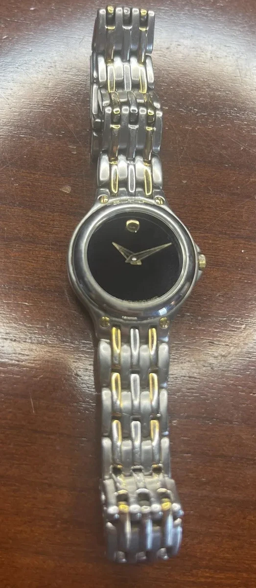 Women s Movado 81 E4 9829 Two Tone Museum Dial Watch Pre Owned