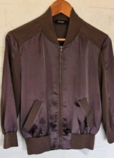 Max&co Womens Zip Up Poly Bomber Brown Jacket Womens Small Sz 6 Realreal Tag