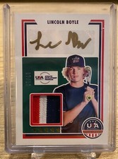 2022 Panini Stars & Stripes Lincoln Boyle Gold Ink Patch Auto #'d /25
