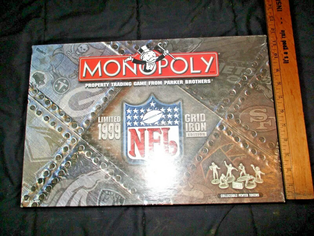 Monopoly NFL Limited Edition 1999 Grid Iron Board Game Football lightly used
