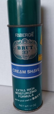 Vintage Rare Faberge Brut 33 Cream Shave Extra Rich Moisturizing Formula 11ozNOS