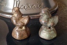 Lot de 2 Poids à opium ancien en bronze Art d'asie Birmanie Chine ?