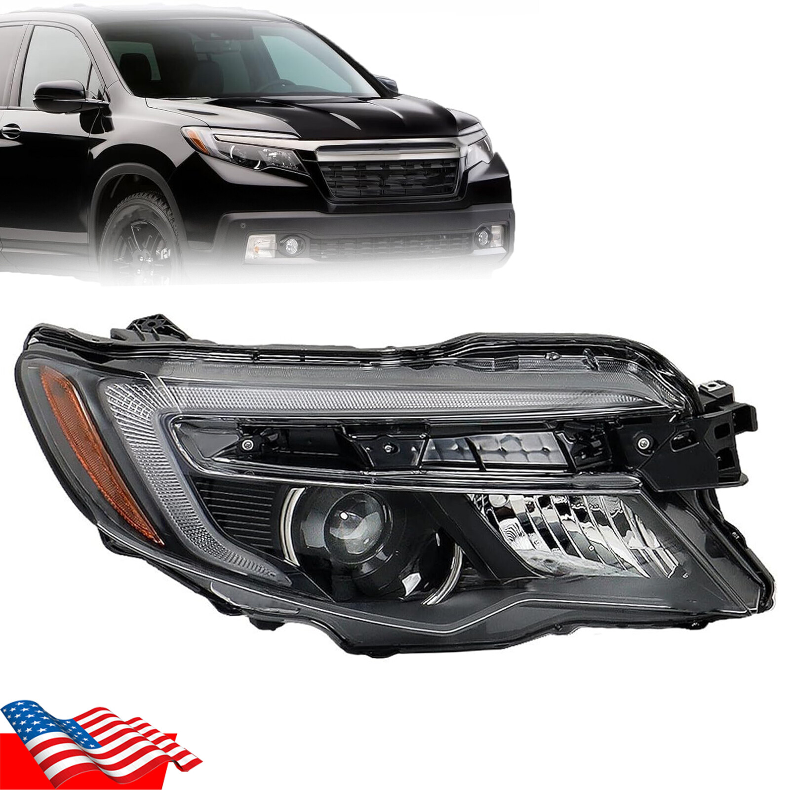 Passenger Headlamp Lamp Halogen Headlight For Honda Pilot LX 2016-2020 Ridgeline