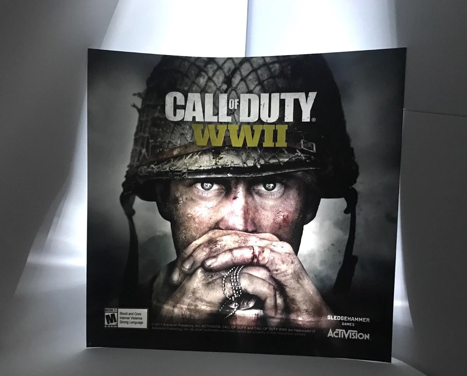 Call Of Duty WWII 14" x 14.5" Duratrans Poster + 9" x 25" Sticker EXC CONDITION - Image 2 of 4