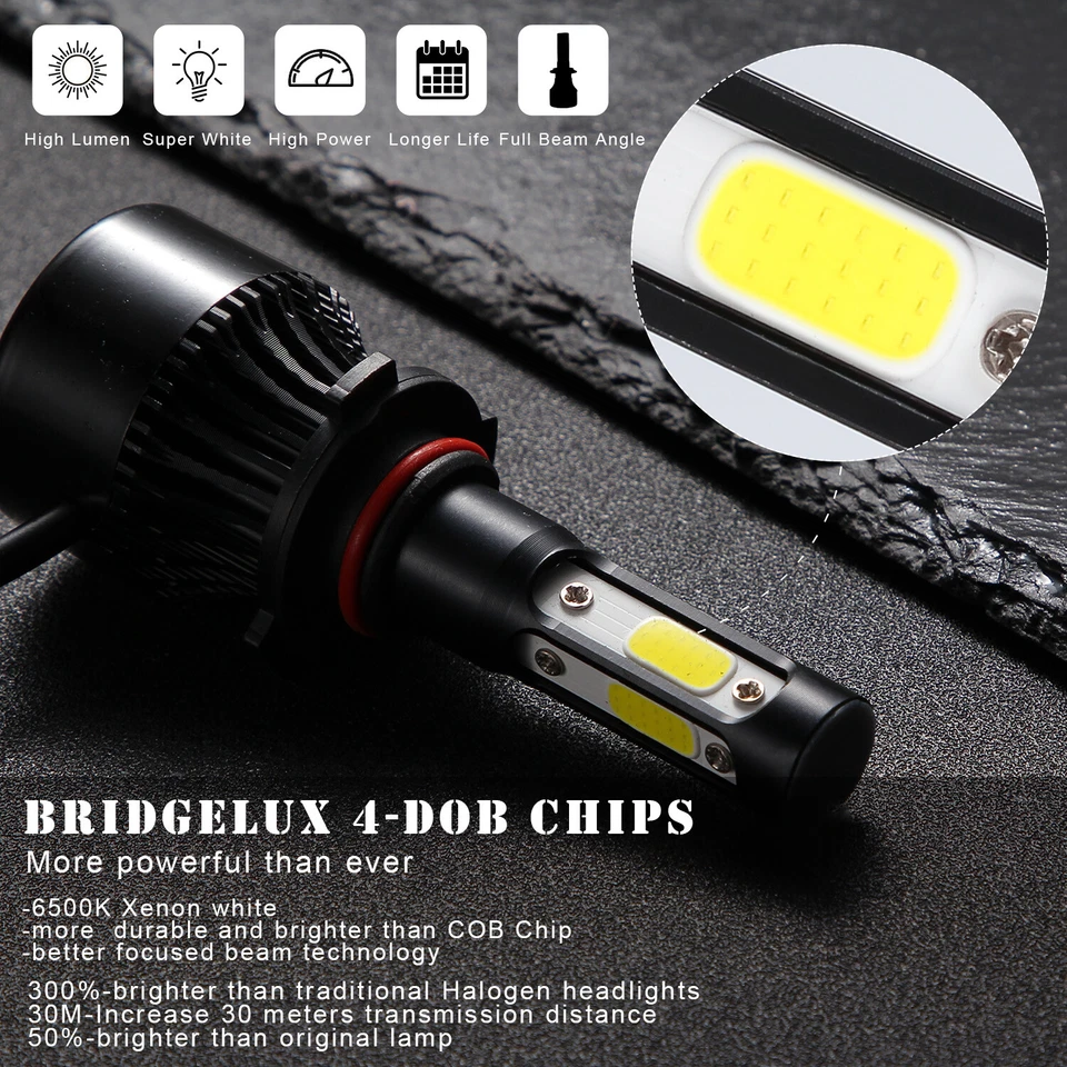 4 侧 LED 车头灯高低光束灯泡套件适用于 2002 - 16 FreightlinerM2 100 106 112 — 第 2/4 张图片