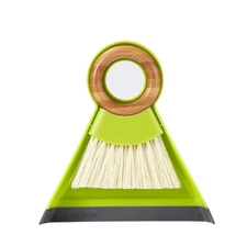 Full Circle Home Mini Tiny Team Nesting Brush & Dustpan Set Green Color 1 Count