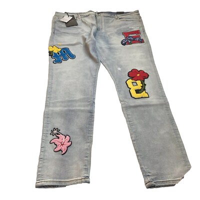 Embellish NYC Women s Jeans 44x32.5 EMBSP122-140 Patched Distressed Designer Den
