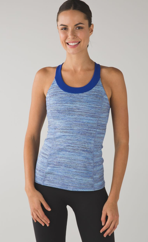 LULULEMON sz 2 Enhearten Tank Space Dye Caspian Sapphire Blue Top Shelf Bra MINT - Picture 5 of 8