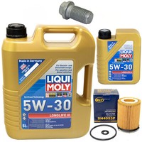 MotoröL Set 5W-30 6 Liter + ÖLfilter SH 4093 P + Schraube FüR Mercedes B-Klasse