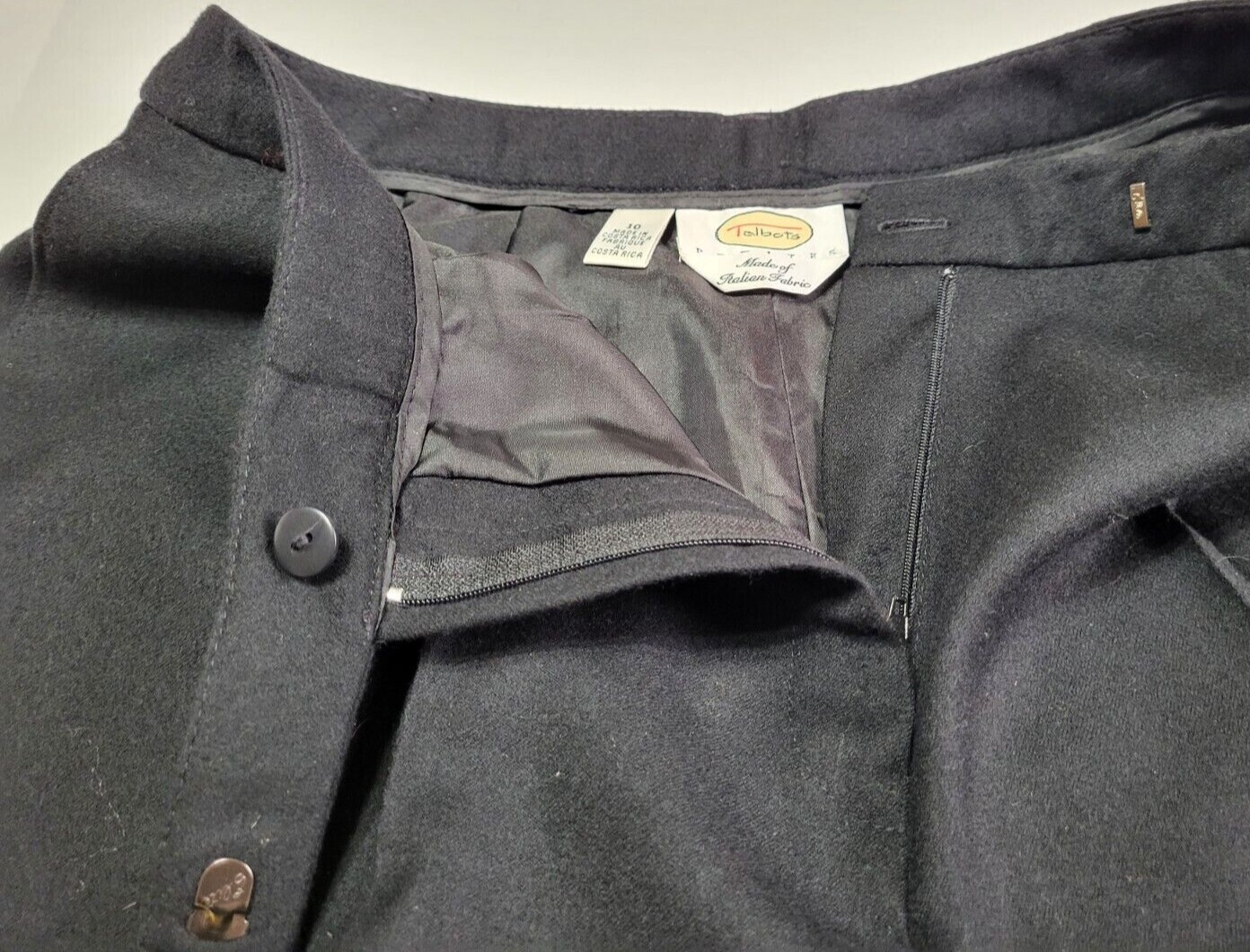 Talbots Solid Black Fully Lined Wool Dress Pants … - image 3