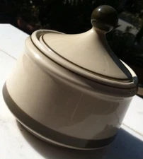 Montego Olive And Cream Lidded Sugar Bowl