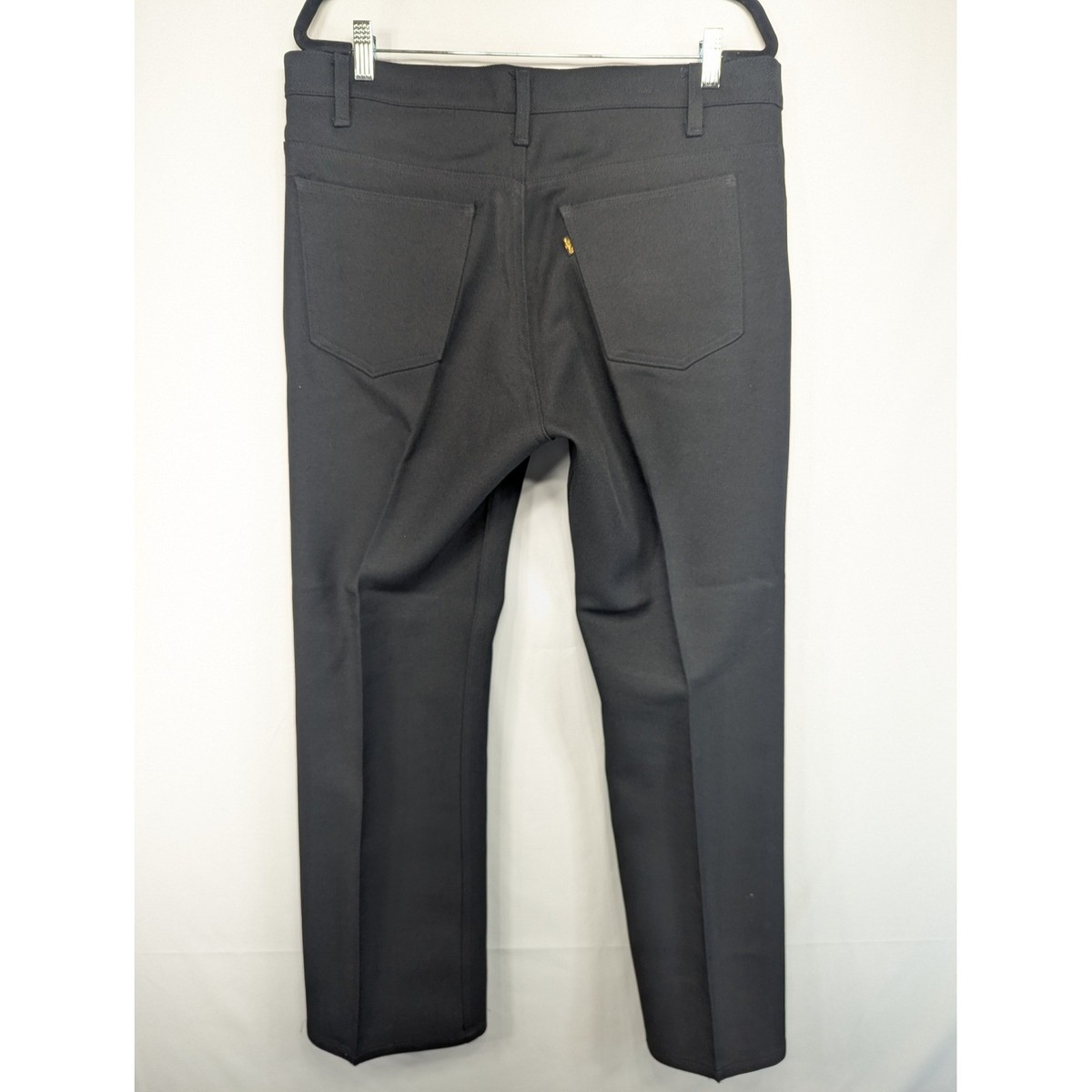 Vintage Levis Action Slacks Orange Tab Black Polyester Trousers 