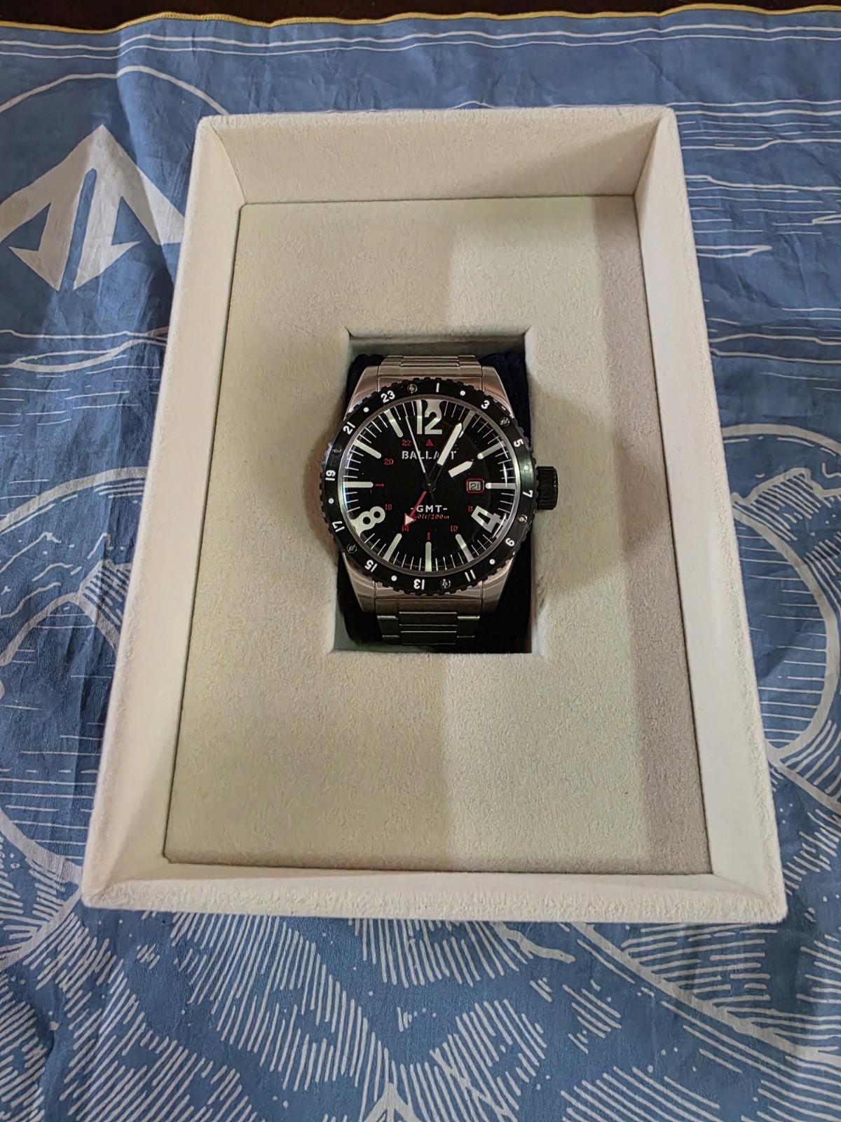 Ballast Black Amphion Quartz GMT Watch BL-3149