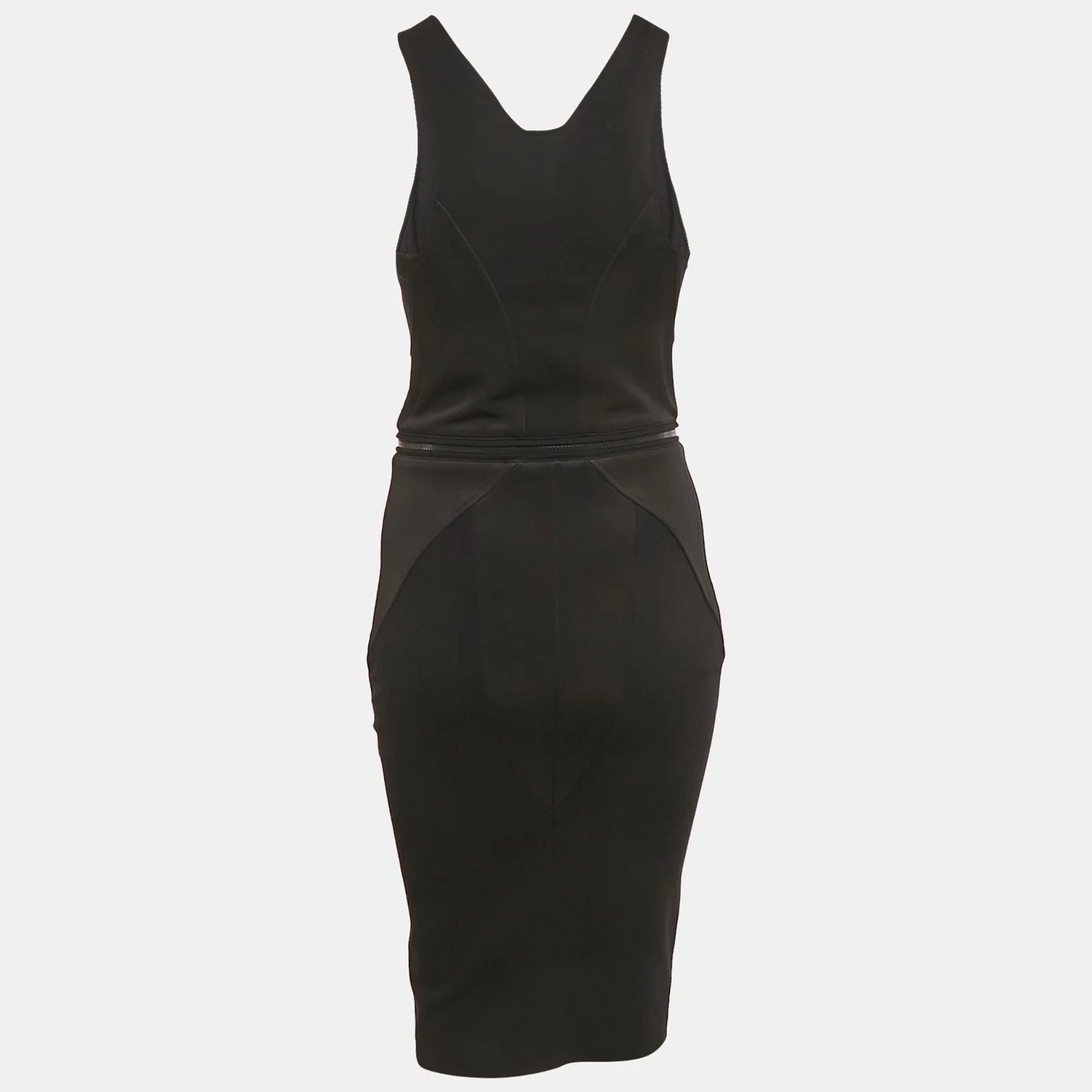 Givenchy Vestito Body Nero Maglia Senza Maniche Dettaglio Zip M