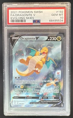 68495534 Dragonite V 2021 Pokemon Sword & Shield Evolving Skies #192 PSA 10