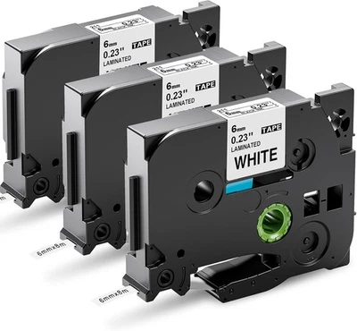 LABELGIFT 3x kompatibel TZe-211 6mm Schriftband für Brother P-touch PT-H105 1000 1010 D200