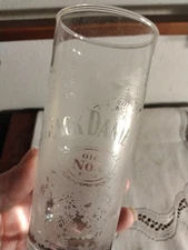 Jack Daniels Old No 7 Brand Etched Holiday Series Snowflake Glass 10 oz Capacity