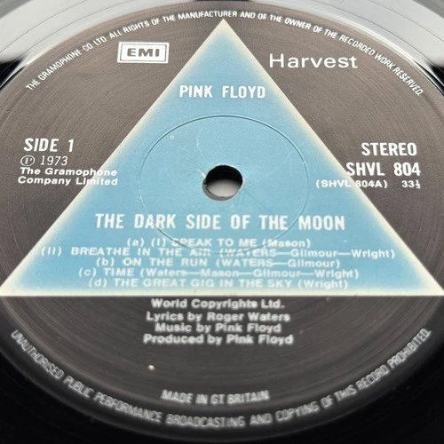 PINK FLOYD Dark Side Of The Moon 1ST UK PRESS A2/B2 Solid Blue Triangle 1M/2H NM