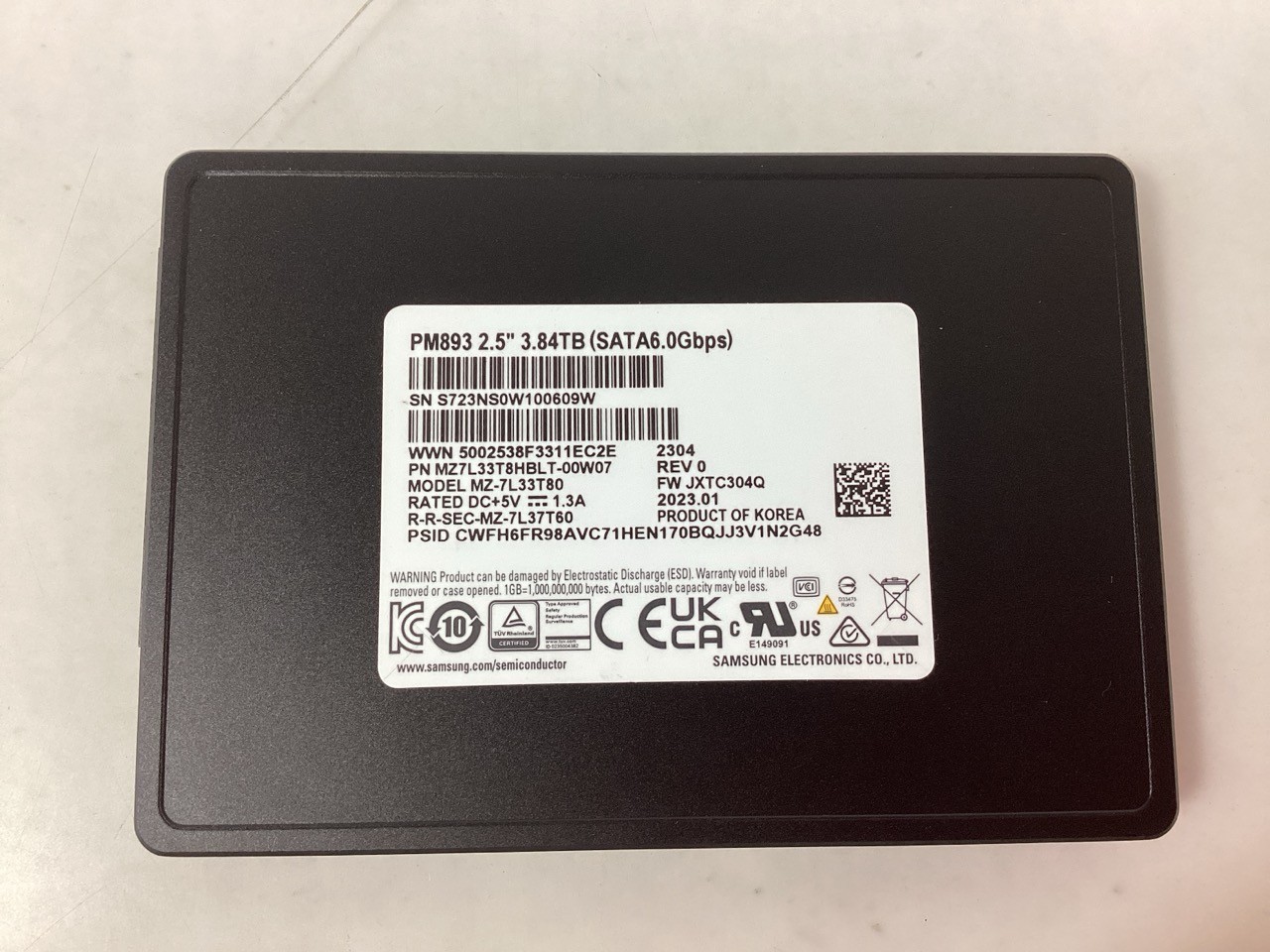 Samsung PM893 3.84TB SSD Storage Solution