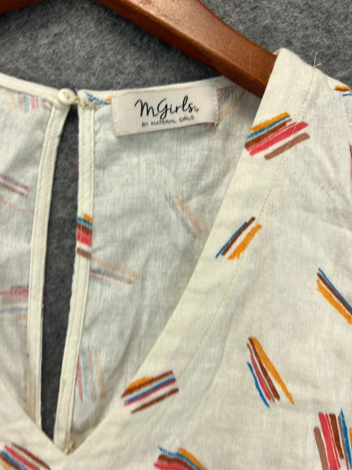 Mameluco Jersey MaterialGirls Juniors Beige Lino Talla Mediana Sin Mangas Atado Trasero Foto 3 de 4