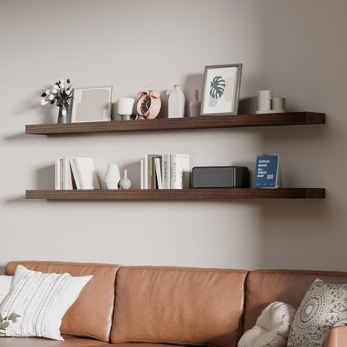 60 inch Long Floating Shelves for Wall,Solid Wood Long Shelv