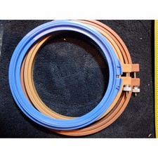 Vintage Plastic Embroidery Hoops Set of 3 Tan Blue 5 and 6 Inch Made in USA