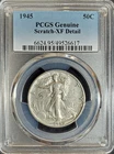 1945 Walking Liberty Silver Half Dollar PCGS Genuine XF Detail