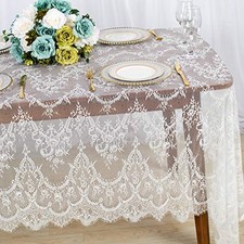 Lace-Tablecloth-Rectangular 60x20-Inch White Rectangle Overlay Tea 1 005-white