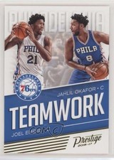 2016-17 Panini Prestige Teamwork Joel Embiid Jahlil Okafor #1 0b3