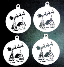 4 Christmas Ornament Santa die cuts scrapbook cards Paper Piecing