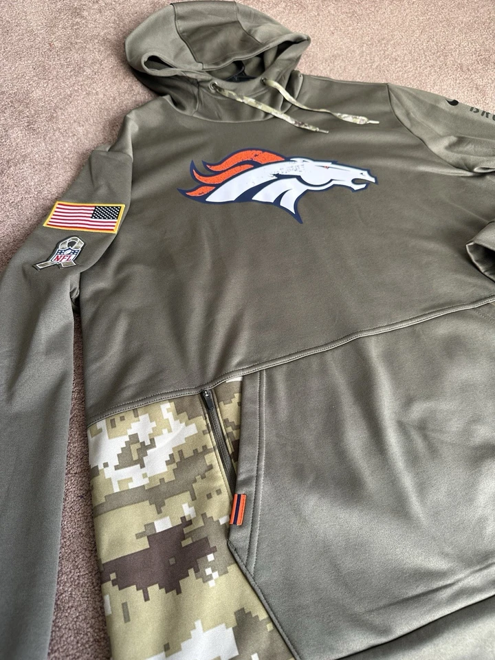 Sudadera con Capucha Nike Denver Broncos Salute To Service Para Hombre XXL Nueva Sin Etiquetas Camuflada Foto 3 de 4