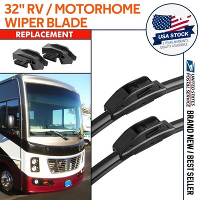 1Pair 32'' HD All-season Windshield Wiper Blade Set for Motorhome Rec RV/Bus NEW