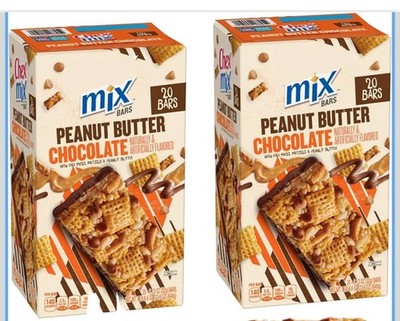 Chex Mix Treat Bars Peanut Butter Chocolate 40 Ct Snack Bars