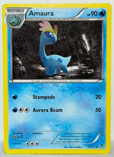 Amaura 25/111 Pokemon Card TCG Furious Fists Non Holo LP