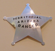 STERLING SILVER 925 FRANKLIN MINT TERRITORIAL ARIZONA RANGER BADGE MINT